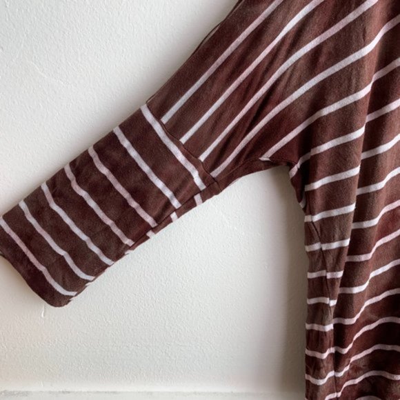 Billabong Essentials Brown Tie Dye Striped Quarter Sleeve Shirt - Picture 5 of 5